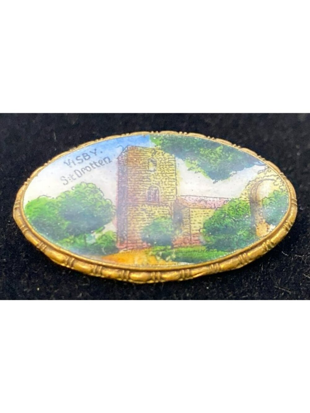Antique Brooch St. Drotten Ruins Visby Sweden Holy Trinity Church Souvenir - Picture 2 of 7
